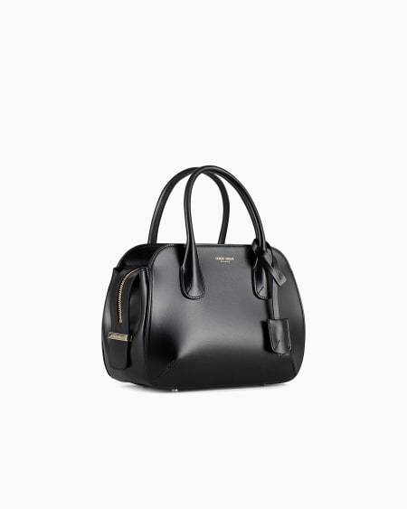 A|x Armani Exchange Small Palmellato-leather La Prima Boston Bag