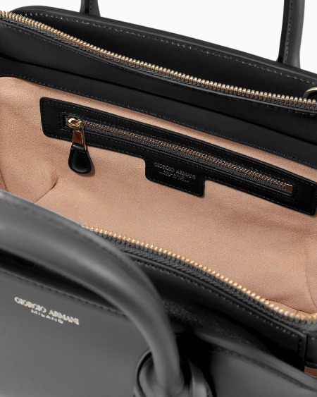 A|x Armani Exchange Small Palmellato-leather La Prima Boston Bag