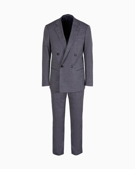 a|x armani exchange Soho line double-breasted check suit in virgin wool
