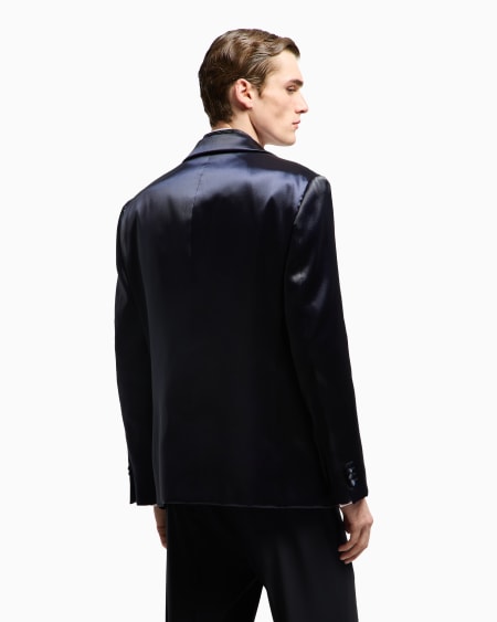 A|x Armani Exchange Soho Line Silk-blend Rhinestone Tuxedo Jacket