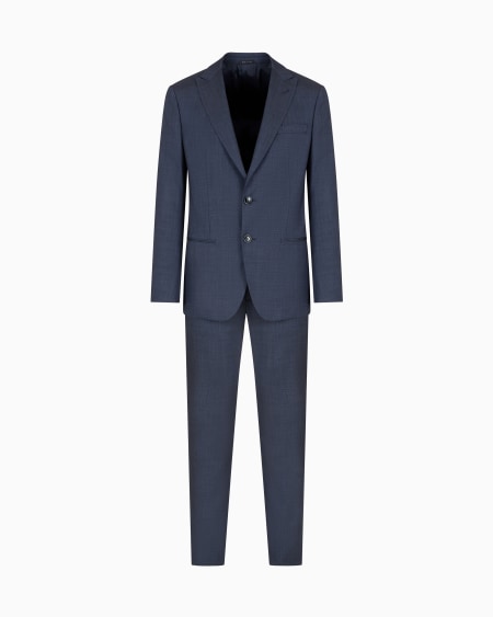 a|x armani exchange Soho line single-breasted suit in a chambray-effect wool and silk