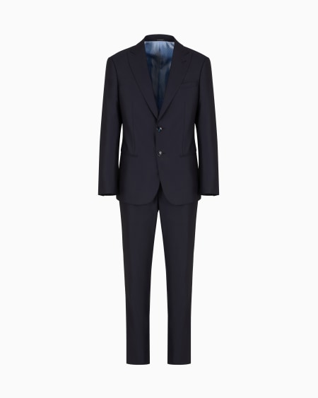 a|x armani exchange Soho Line single-breasted suit in micro-gingham wool