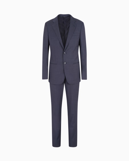 a|x armani exchange Soho Line single-breasted suit in pinpoint-effect virgin-wool serge