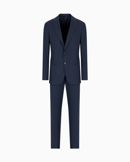 a|x armani exchange Soho Line single-breasted suit in pinpoint-effect virgin wool
