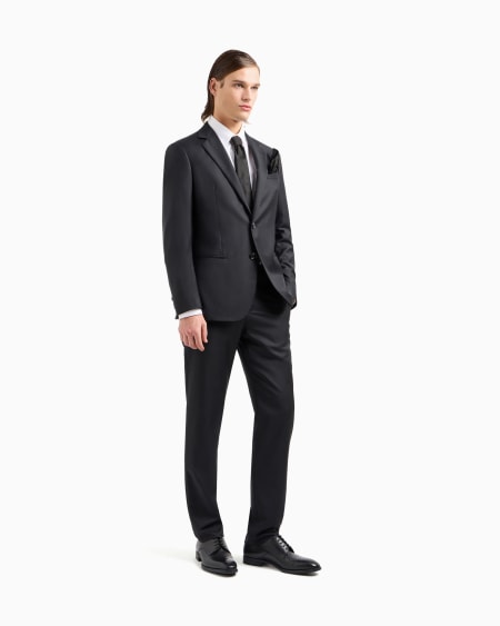 A|x Armani Exchange Soho Line Single-breasted Suit In Wool And Cashmere