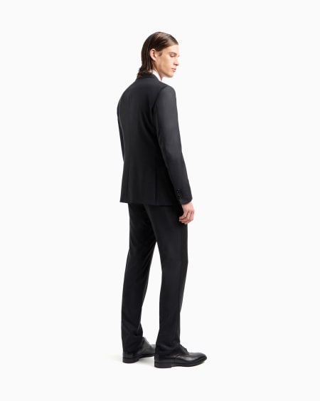 A|x Armani Exchange Soho Line Single-breasted Suit In Wool And Cashmere