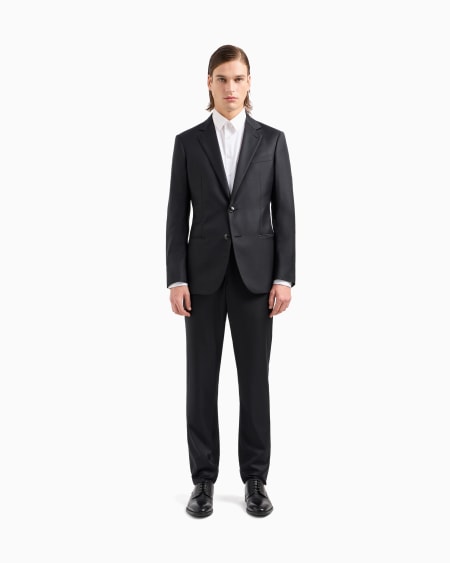 A|x Armani Exchange Soho Line Single-breasted Suit In Wool And Cashmere