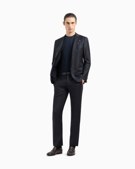 A|x Armani Exchange Soho Line Single-breasted Suit In Wool And Cashmere