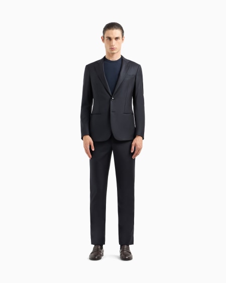 A|x Armani Exchange Soho Line Single-breasted Suit In Wool And Cashmere