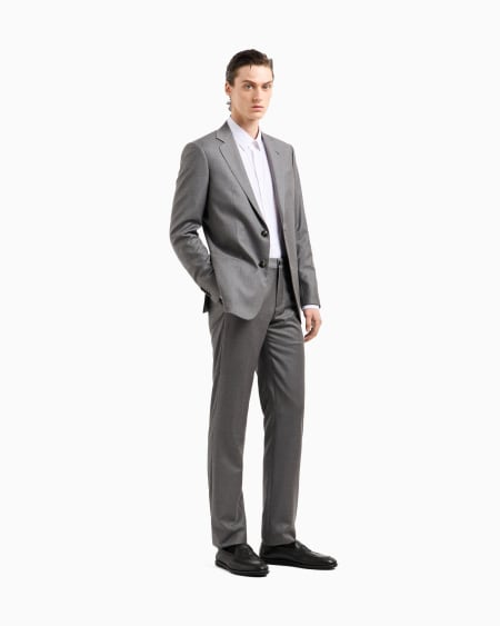 A|x Armani Exchange Soho Line Single-breasted Suit In Wool And Cashmere