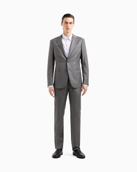 A|x Armani Exchange Soho Line Single-breasted Suit In Wool And Cashmere