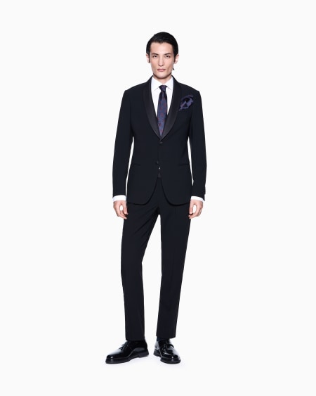 A|x Armani Exchange Soho Line Single-breasted Tuxedo In Wool Crêpe