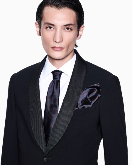 A|x Armani Exchange Soho Line Single-breasted Tuxedo In Wool Crêpe