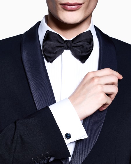 A|x Armani Exchange Sterling Silver Cufflinks With A Coloured Crystal