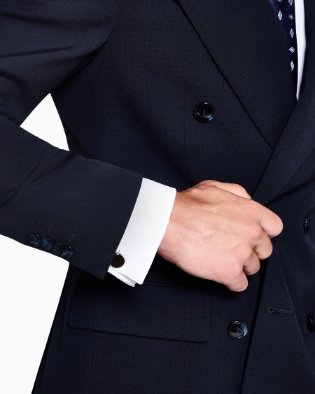 A|x Armani Exchange Sterling Silver Cufflinks With Enamel Detail