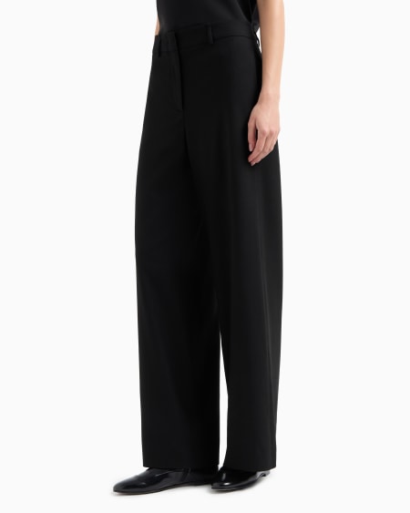 A|x Armani Exchange Straight-cut Flowing Wool Trousers