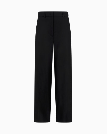 a|x armani exchange Straight-cut flowing wool trousers