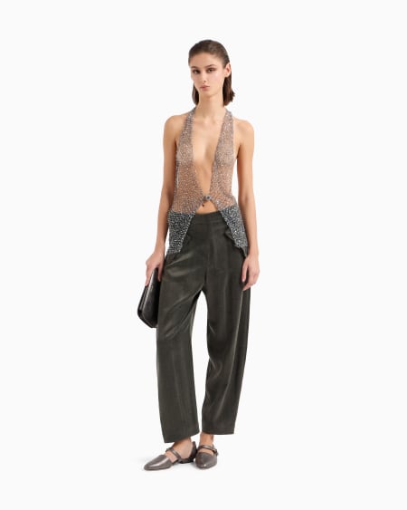 A|x Armani Exchange Straight-cut Viscose And Cupro Trousers