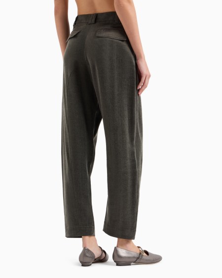 A|x Armani Exchange Straight-cut Viscose And Cupro Trousers