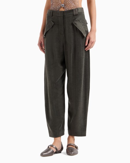 A|x Armani Exchange Straight-cut Viscose And Cupro Trousers