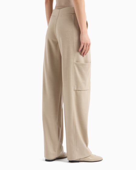 A|x Armani Exchange Straight-legged Trousers In Wool Double Jersey