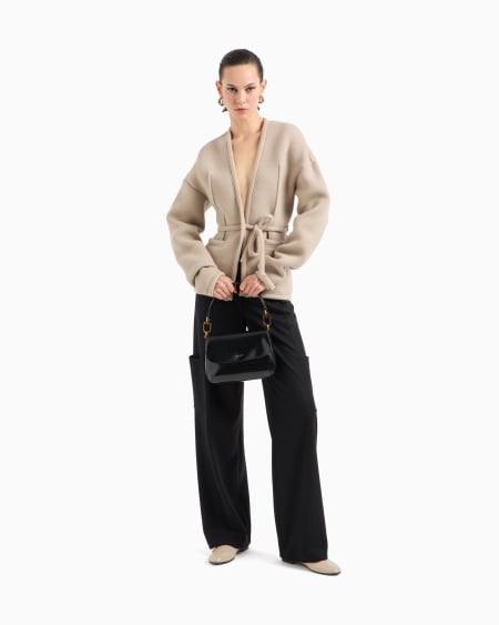 A|x Armani Exchange Straight-legged Trousers In Wool Double Jersey