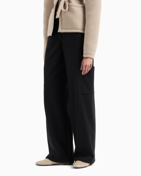 A|x Armani Exchange Straight-legged Trousers In Wool Double Jersey