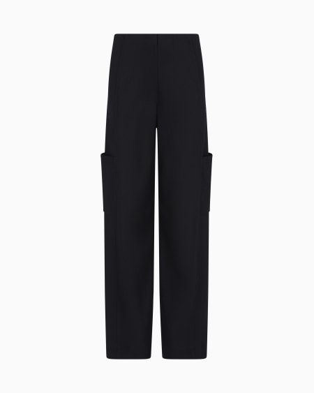 a|x armani exchange Straight-legged trousers in wool double jersey