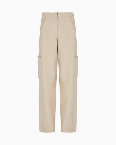 a|x armani exchange Straight-legged trousers in wool double jersey