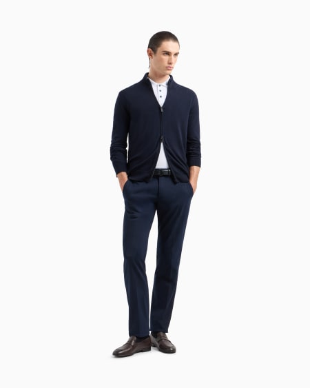 A|x Armani Exchange Stretch Cashmere And Cotton Trousers