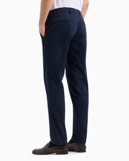 A|x Armani Exchange Stretch Cashmere And Cotton Trousers