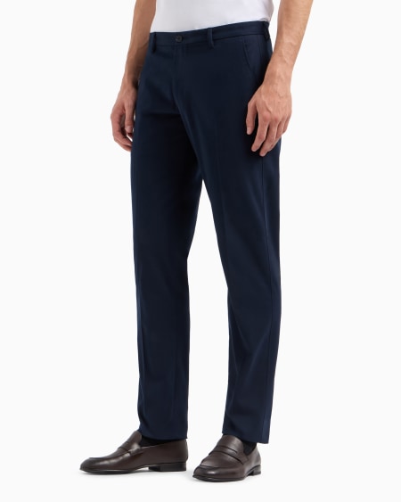 A|x Armani Exchange Stretch Cashmere And Cotton Trousers