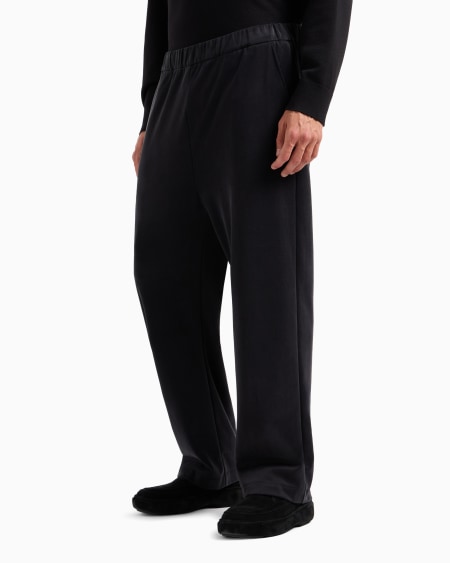 A|x Armani Exchange Stretch Cotton And Cupro Flat-front Trousers