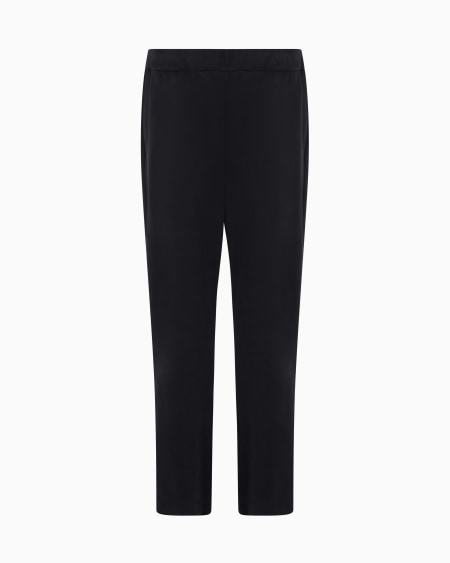 a|x armani exchange Stretch cotton and cupro flat-front trousers