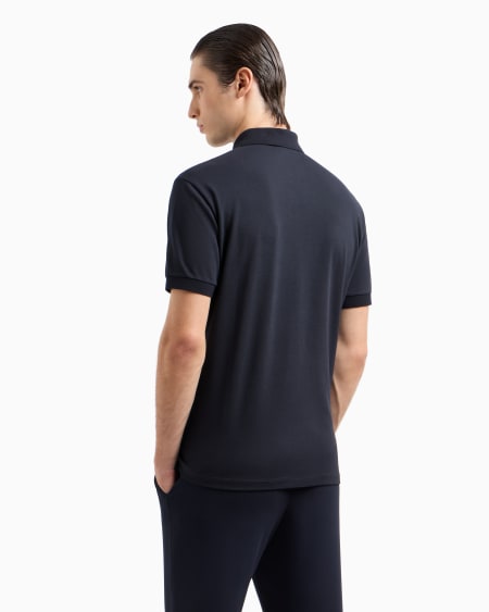 A|x Armani Exchange Stretch Cotton Piqué Polo Shirt