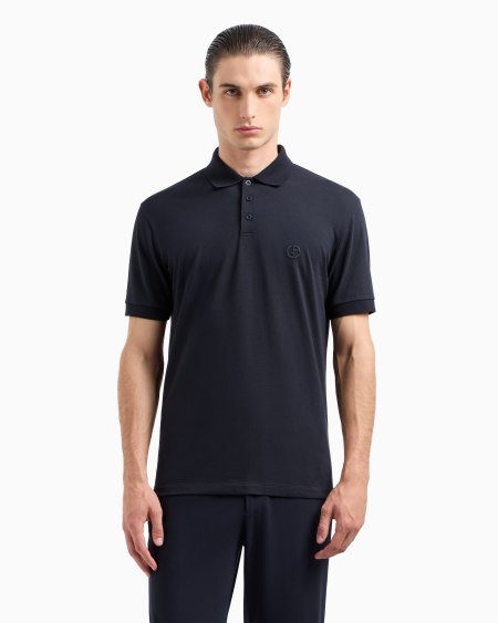 A|x Armani Exchange Stretch Cotton Piqué Polo Shirt