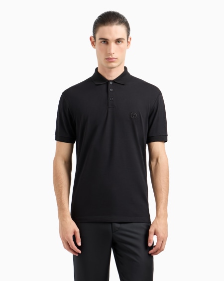 A|x Armani Exchange Stretch Cotton Piqué Polo Shirt