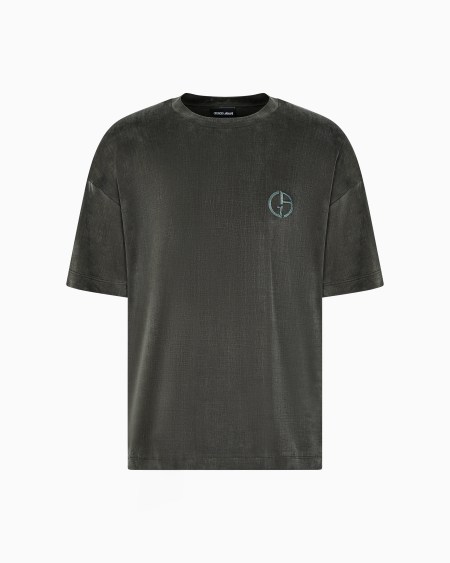 a|x armani exchange Stretch cupro oversized crew-neck T-shirt