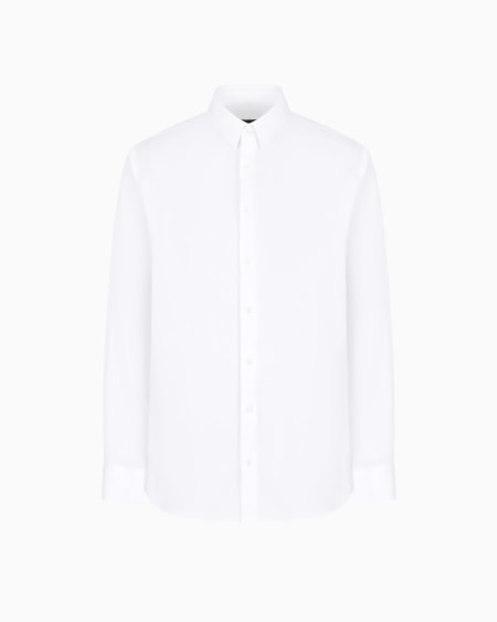 a|x armani exchange Stretch fabric shirt with collar stays