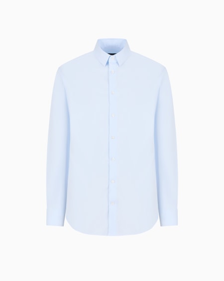 a|x armani exchange Stretch fabric shirt with collar stays