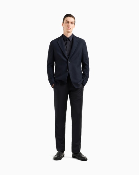 A|x Armani Exchange Stretch Fabric Shirt With Collar Stays