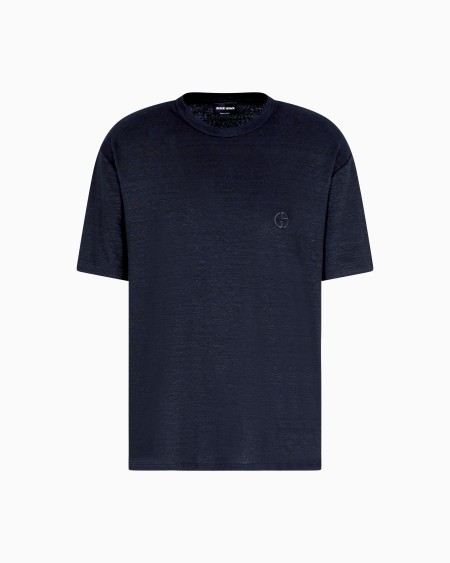 a|x armani exchange Stretch-linen crew-neck T-shirt