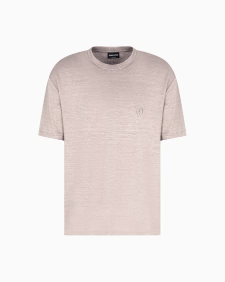 a|x armani exchange Stretch-linen crew-neck T-shirt