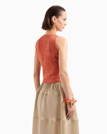 A|x Armani Exchange Stretch Silk And Viscose Blend Bustier Top