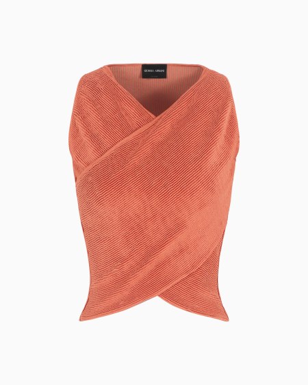 a|x armani exchange Stretch silk and viscose blend bustier top