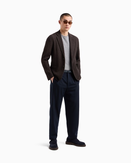 A|x Armani Exchange Stretch Virgin Wool Single-breasted Jacket