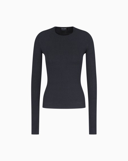 a|x armani exchange Stretch viscose blend crew-neck jumper