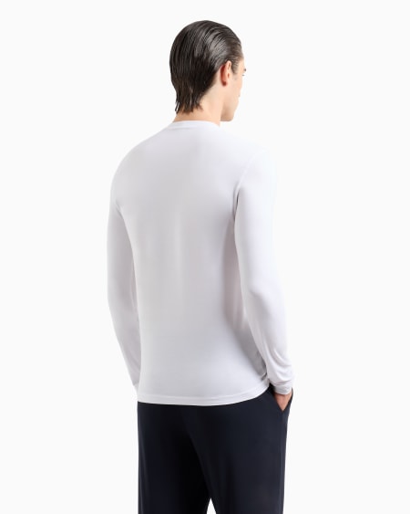 A|x Armani Exchange Stretch Viscose Jersey Jumper With Crew Neck And Long Sleeves
