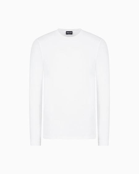 a|x armani exchange Stretch viscose jersey jumper with crew neck and long sleeves