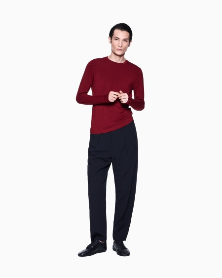 A|x Armani Exchange Stretch Viscose Jersey Jumper With Crew Neck And Long Sleeves